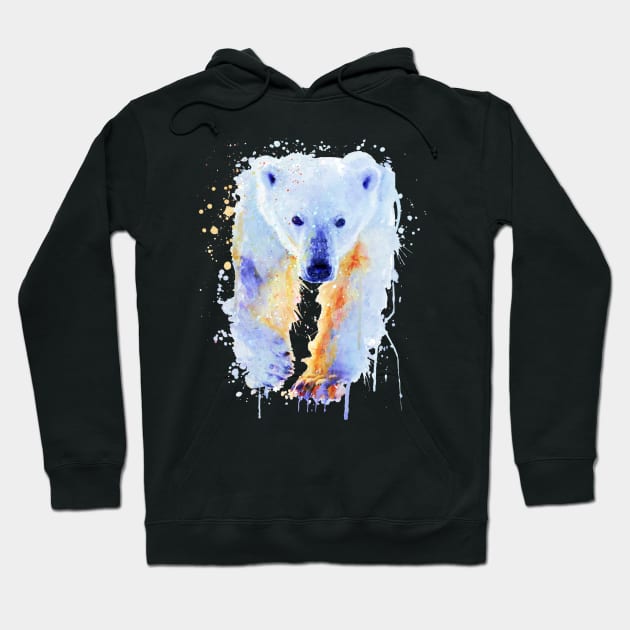 Watercolor Polar Bear Hoodie by Marian Voicu